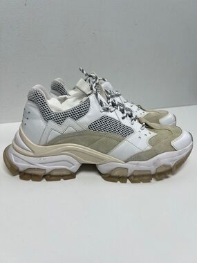 Moncler White and Beige Chunky Sneakers